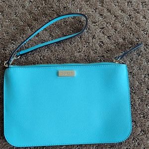 Late Spade wristlet zipper wallet light blue